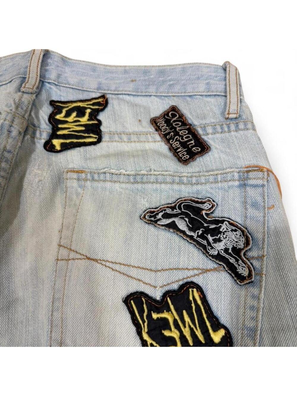 Replay Light wash denim jeans with patches and ripped look - Picture 5 of 8